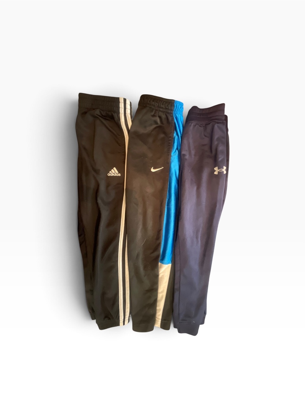 Adidas Black Kids Athletic Track Pants - Black and Blue